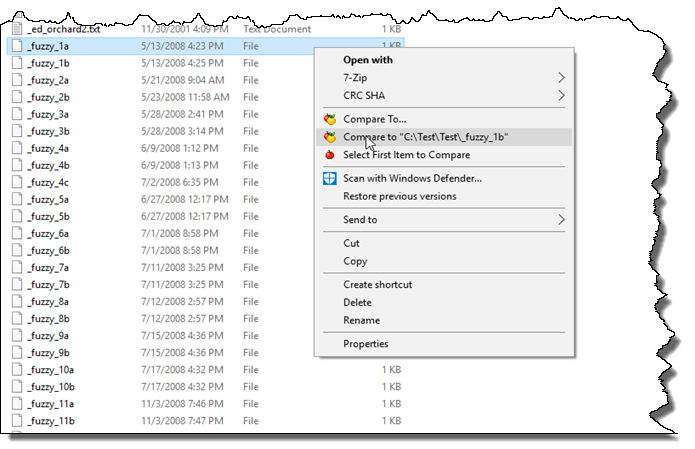 Compares directly from Windows Explorer