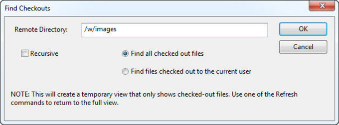 Find Checkouts dialog