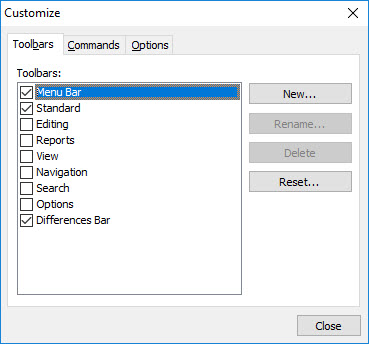 Options dialog