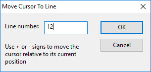 Move Cursor to Line dialog