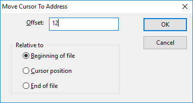 Move Cursor to Address dialog