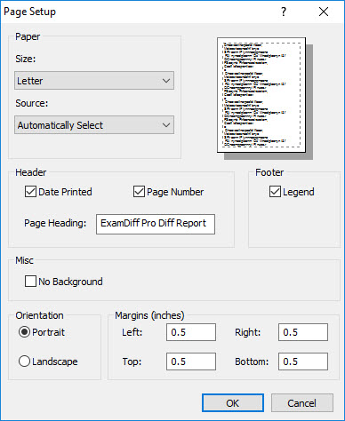 Page Setup dialog