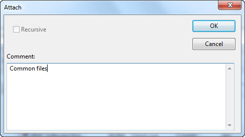 Attach dialog