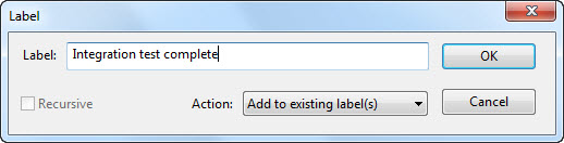 Label dialog