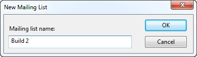 New Mailing List dialog