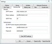 Settings: Sending Mail