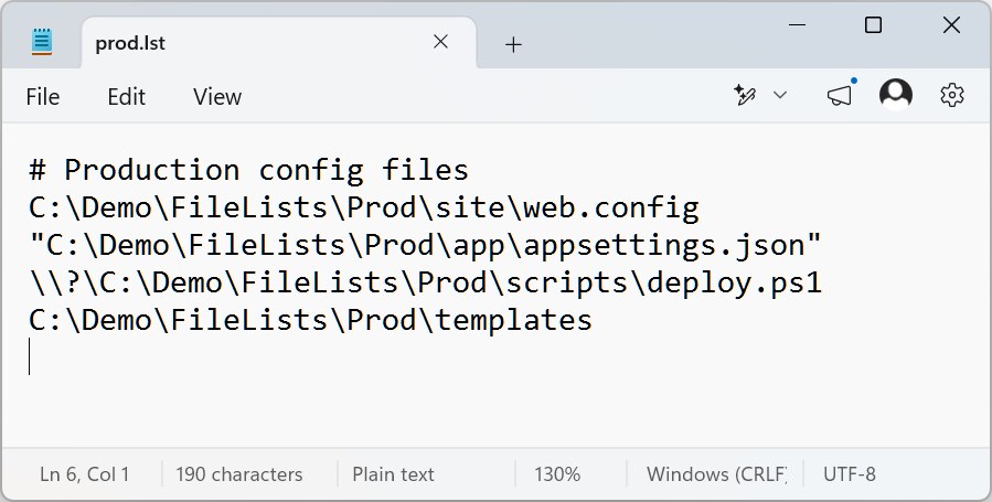 A file list
