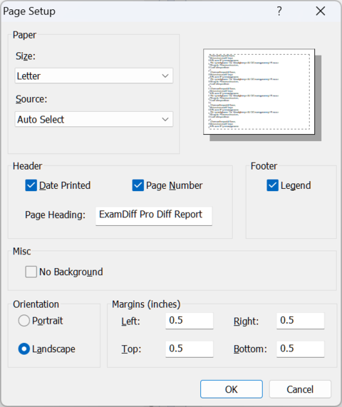Page Setup dialog
