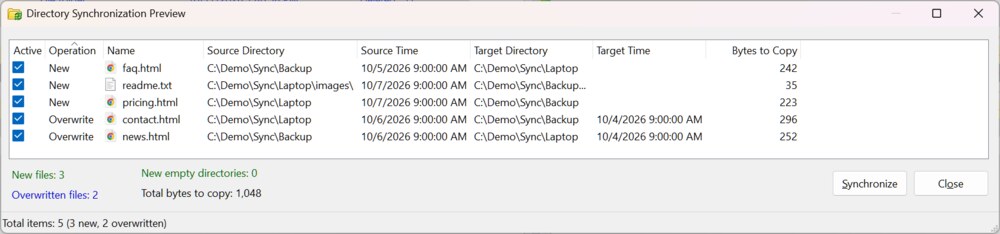 Directory Synchronization Preview