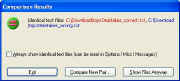Dialog showing that the files being compared are identical