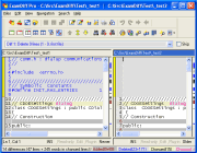 ExamDiff Pro main window, comparing two files