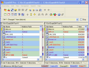ExamDiff Pro main window, shown with two directories compared, with with Recursive Comparison set to Compare Subdirectories Recursively