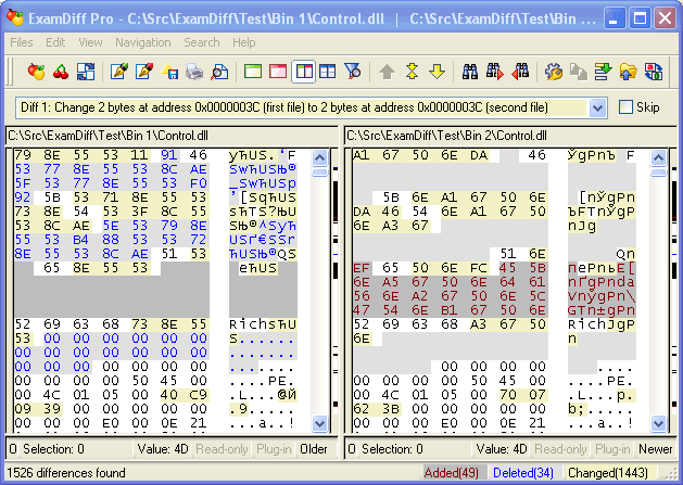 binary files options