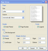 ExamDiff Pro Page Setup dialog